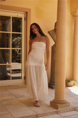 Midnight Radiance Dress Strapless Dress Cream