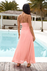 Dining By The Sea Midi Dress Peach