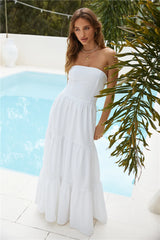 Bride To Be Strapless Maxi Dress White