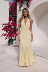 Sunray Plisse Maxi Dress Yellow