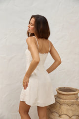 Honeymoon Heart Mini Dress Beige