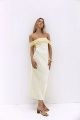 Cleo Cove Strapless Maxi Dress Butter Yellow