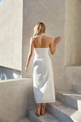 Free Spirited Halter Maxi Dress White