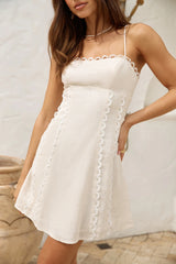 Honeymoon Heart Mini Dress Beige