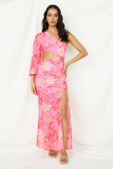 Over and Over Maxi Dress Pink Print
