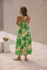 Pure Satisfaction One Shoulder Maxi Dress Green