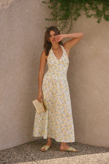 Limoncello Halter Maxi Dress Yellow