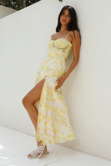 Main Character Satin Maxi Dress Yellow