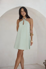 Coconut Sips Mini Dress Sage
