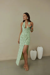 Coconut Island Halter Maxi Dress Green