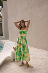 Pure Satisfaction One Shoulder Maxi Dress Green