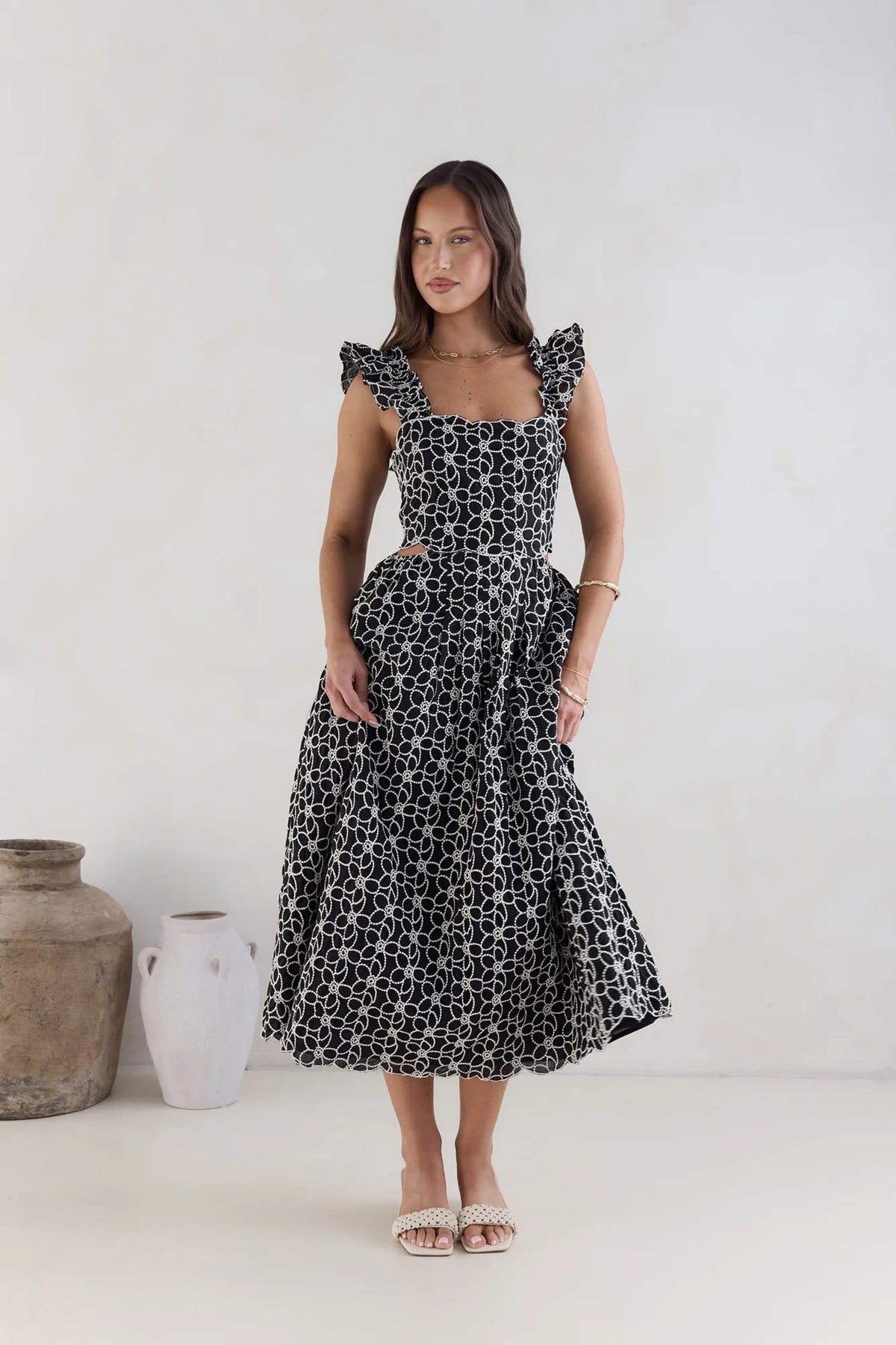 Uncharted Bliss Midi Dress Black