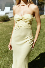 Sunbeam Strapless Linen Maxi Dress Yellow