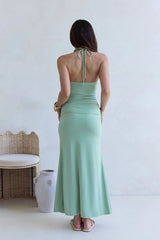 From The Heart Halter Maxi Dress Green