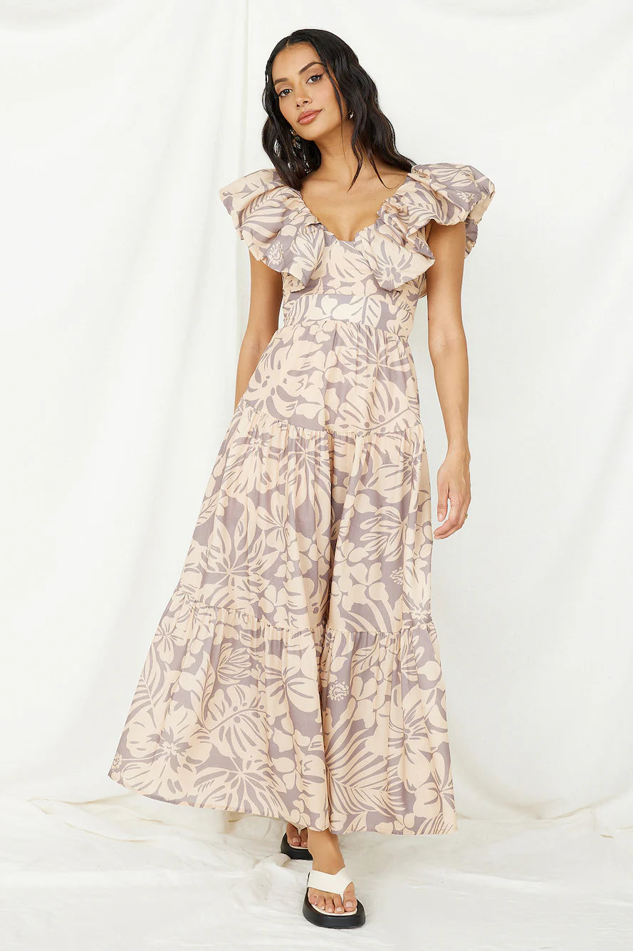 Celestial Paradise Maxi Dress Beige