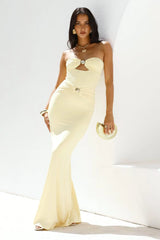 Kleo Strapless Maxi Dress Yellow