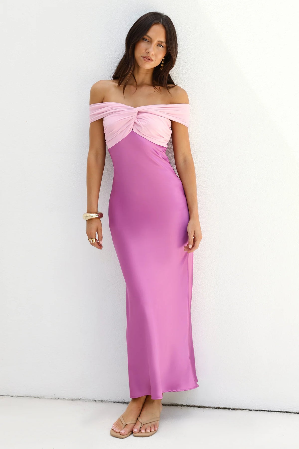 Dreamers Delight Off The Shoulder Maxi Dress Purple