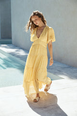 Secret Garden Maxi Dress Yellow