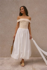 Sophisticated Nights Bubble Hem Maxi Dress White