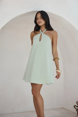 Coconut Sips Mini Dress Sage