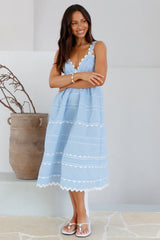 Summer Soirée Midi Dress Blue
