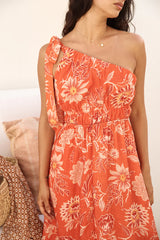 Sweet Melody One Shoulder Maxi Dress Orange