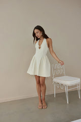 Starry Eyes Halter Mini Dress Yellow