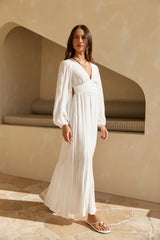 Sweeter Dreams Long Sleeve Maxi Dress White