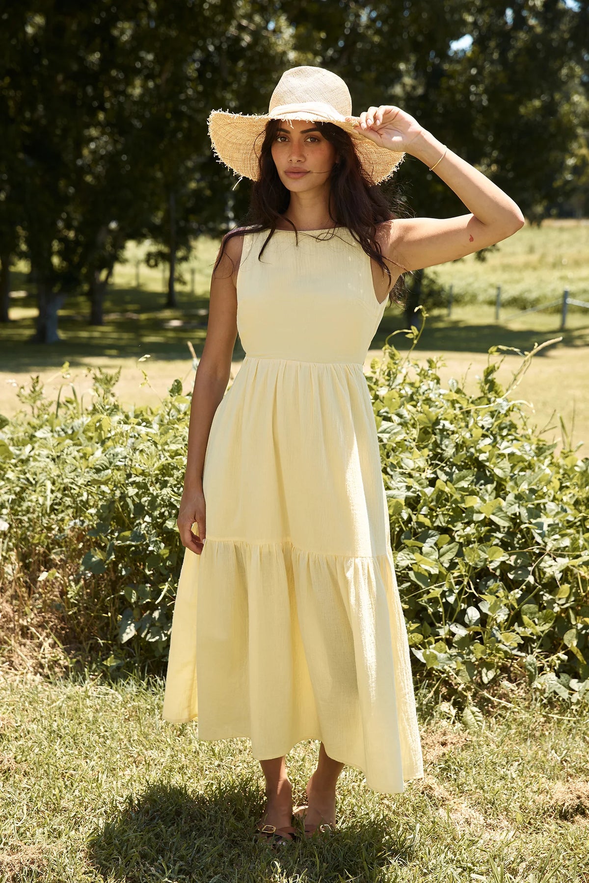 With The Wind Midi Dress Yellow