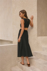 Fluttering Hearts Maxi Dress Black