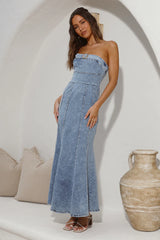For The Record Maxi Dress Denim