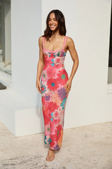 Found Oasis Mesh Maxi Dress Pink