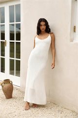 Soft Sand Knit Maxi Dress White
