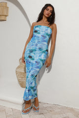 Ripple Effect Maxi Dress Blue