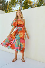 Sunseeker One Shoulder Maxi Dress Pink