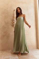 Gentle Journey Strapless Maxi Dress Sage
