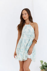 Muse Of The Moment Halter Mini Dress Blue