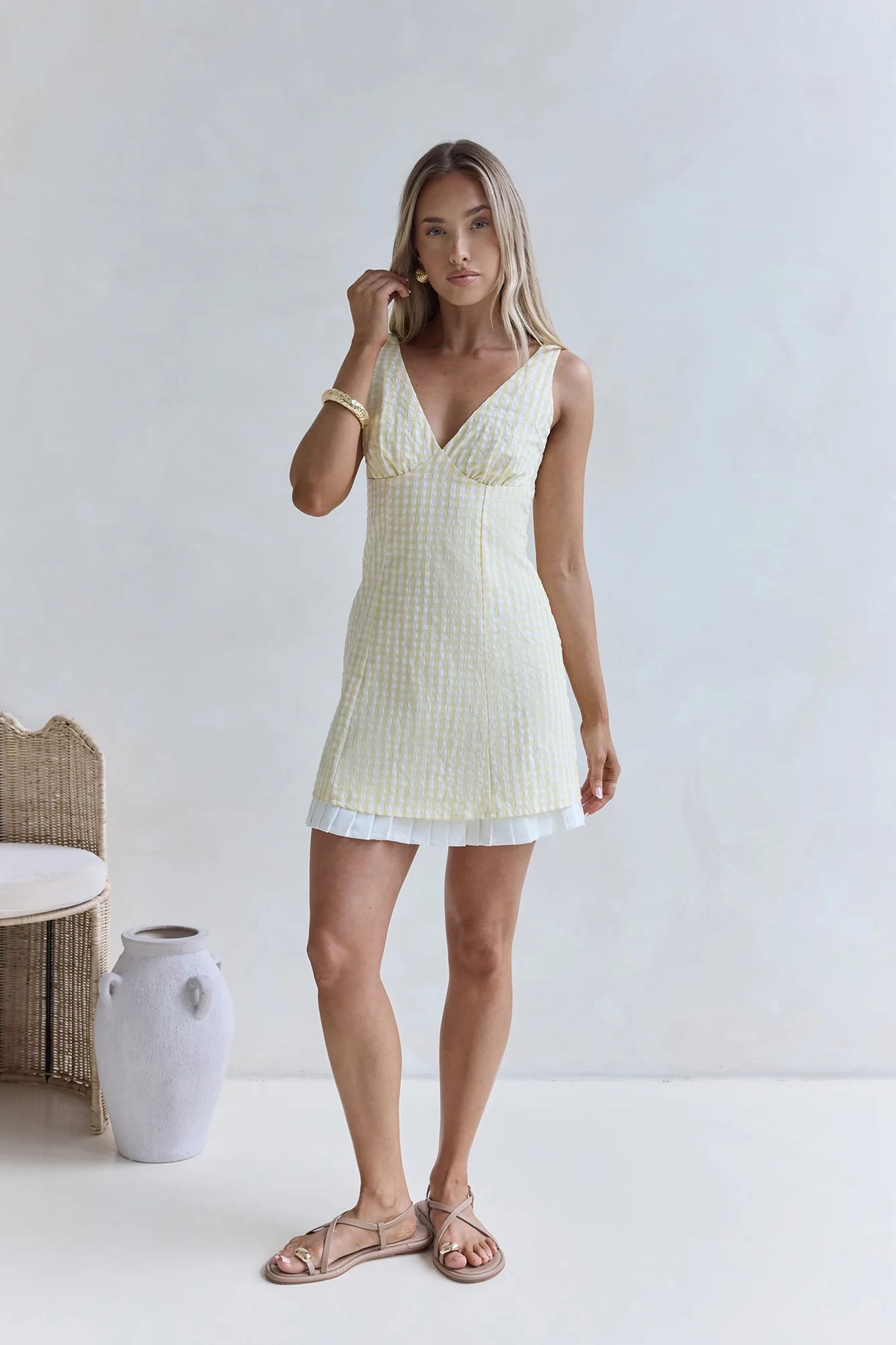 Picnic Perfect Mini Dress Yellow