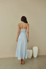 Dreamdays Halter Lace Maxi Dress Blue