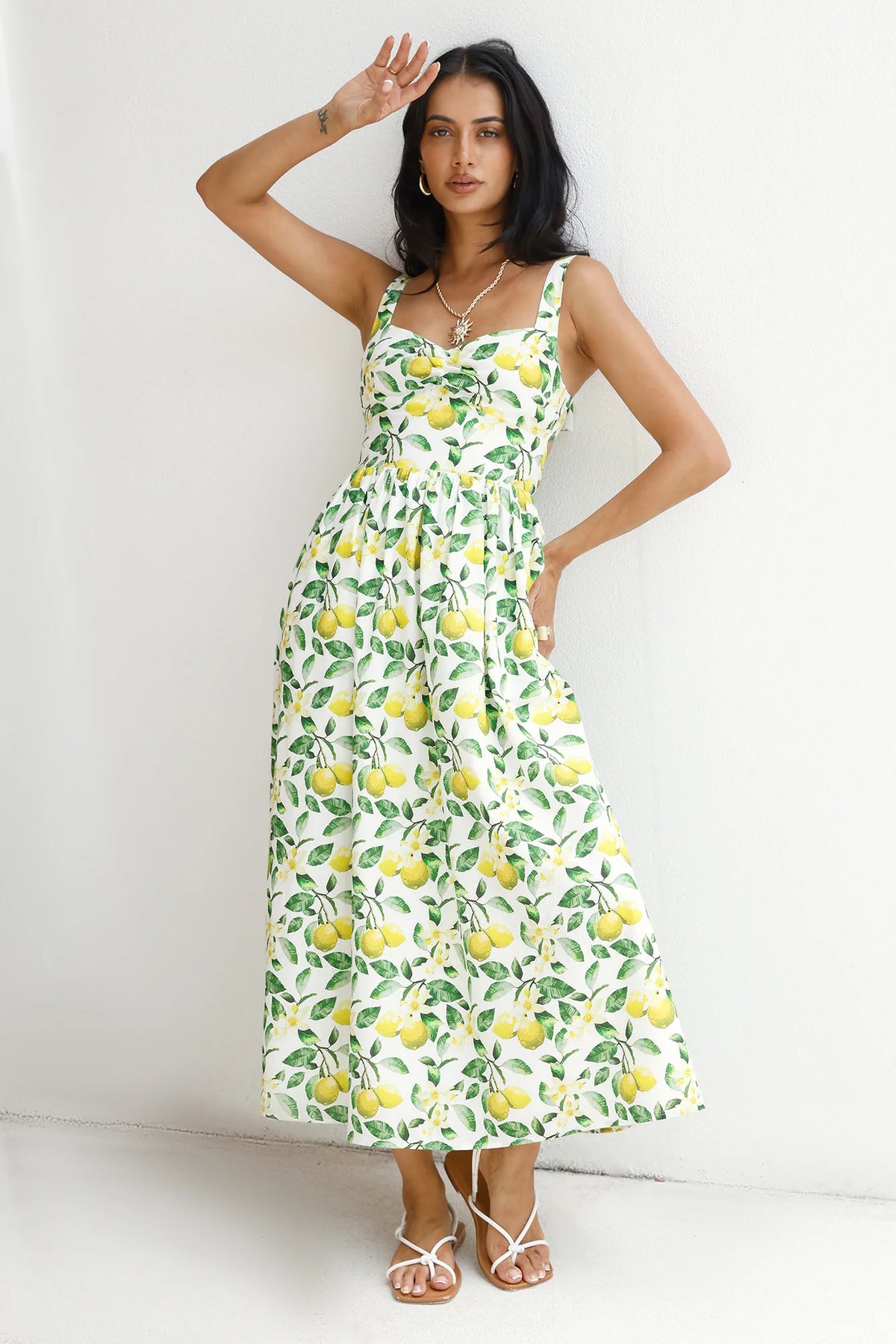 Under The Lemon Tree Midi Dress Print