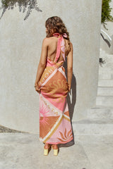 Hideaway Halter Maxi Dress Pink