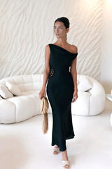 Moonlight Dancer Off Shoulder Maxi Dress Black