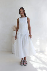 Jasmine Jewel Embroidered Maxi Dress White