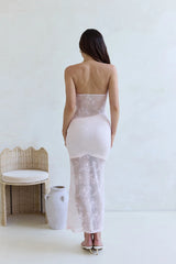For The Lovers Lace Strapless Maxi Dress Pink
