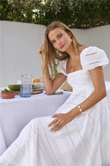 Honeysuckle Haven Maxi Dress White