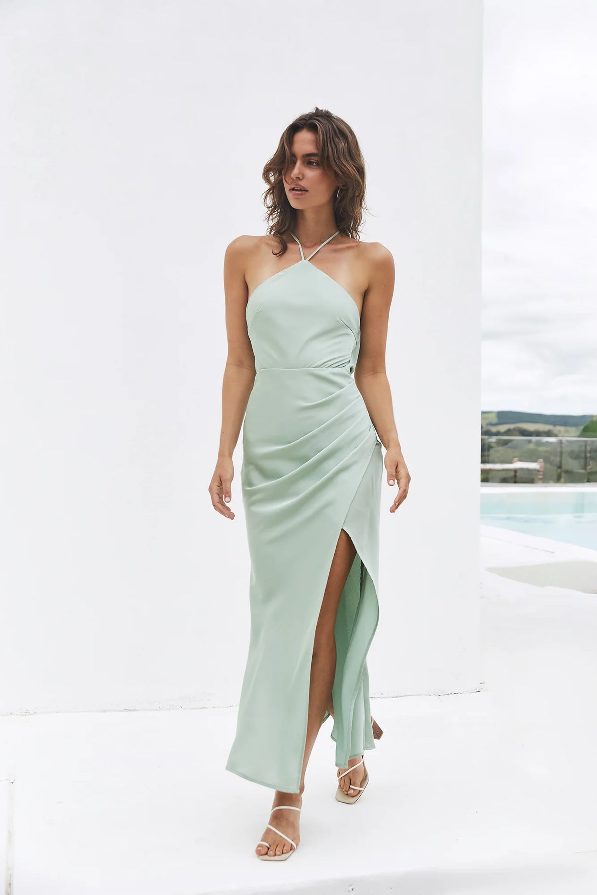Summer's Embrace Midi Dress Sage