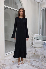 Love On Holidays Long Sleeve Maxi Dress Black