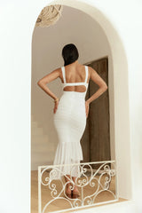 Thoughts Of You Mesh Midi Dress White
