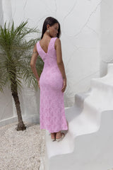 Seashell Diaries Lace Maxi Dress Pink