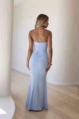 Cool Love Strapless Maxi Dress Blue